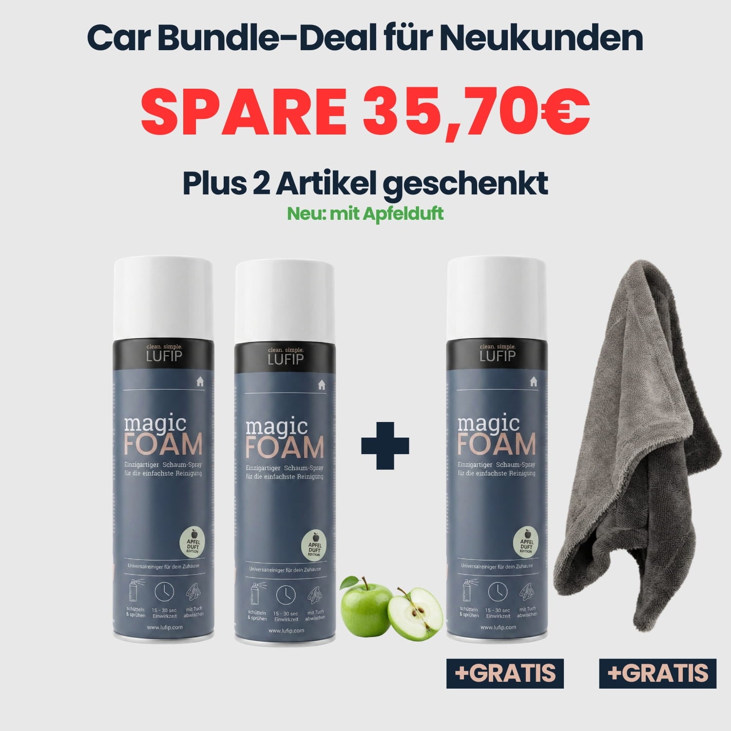 Magic Foam haftet auf Glasflächen, löst Schmutz und sorgt für klare Sicht – einfach aufsprühen und abwischen.